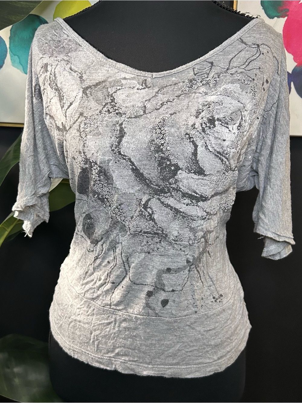 Y2K Wet Seal Beaded Top with Asymmetrical sleeves #fairycore